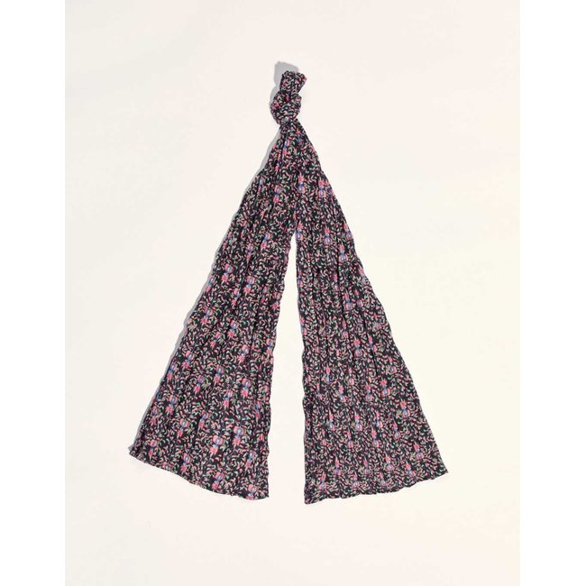 Foulard imprimé coton LAVANDI noir rosé <span itemprop=