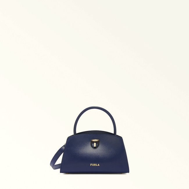 Genesi mini leather handbag blue Furla La Redoute