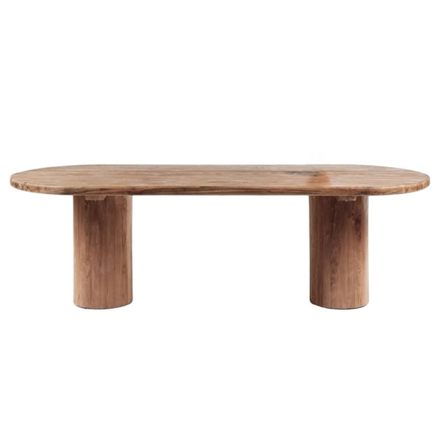 Table de repas ovale en teck massif - GUAJIRA Couleur marron <span itemprop=