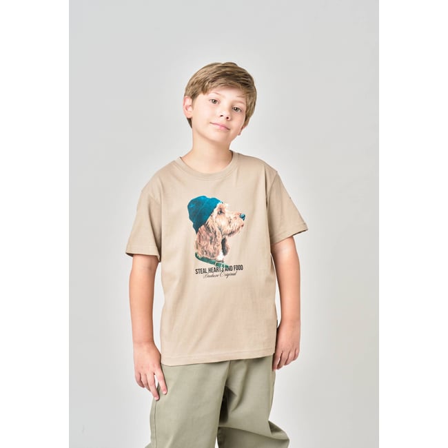 T-shirt garçon en jersey 100% coton imprimé chien stylisé DOOD - DEELUXE