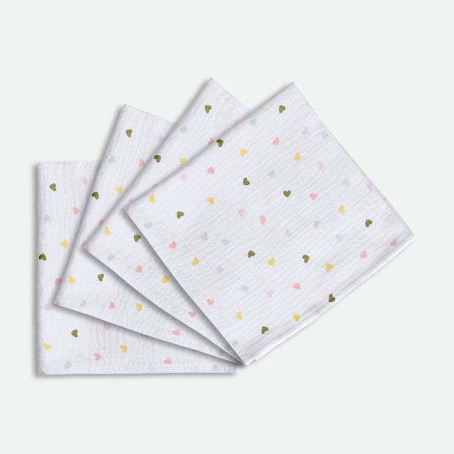 Zestaw 4 bawełnianych kwadratów z nadrukiem Scacco w kształcie serca LA REDOUTE INTERIEURS