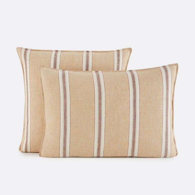 Poszewka na poduszkę Aelle Washed Linen beż/karmel LA REDOUTE INTERIEURS