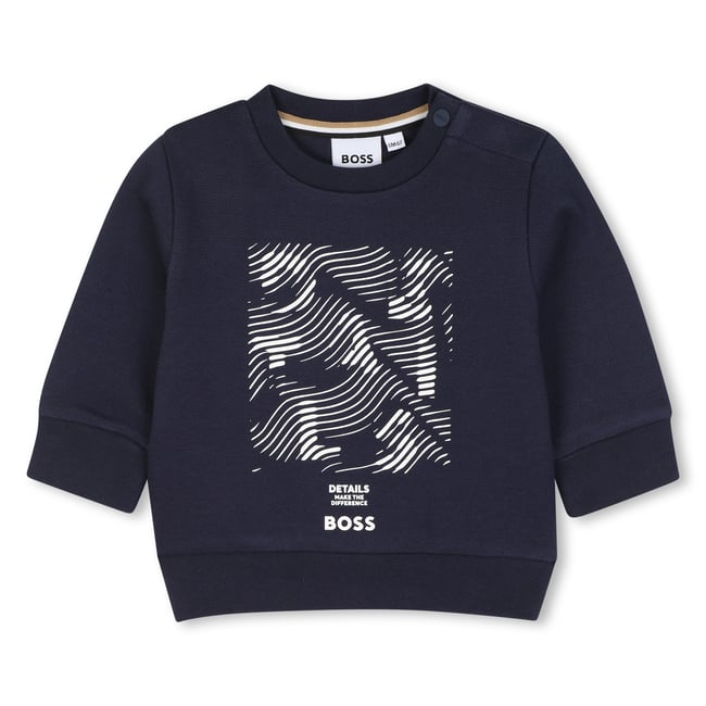 Sweat col rond bleu cargo <span itemprop=
