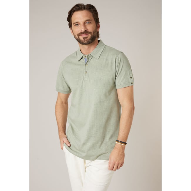 Polo homme en 100% coton RAINLESO eucalyptus <span itemprop=