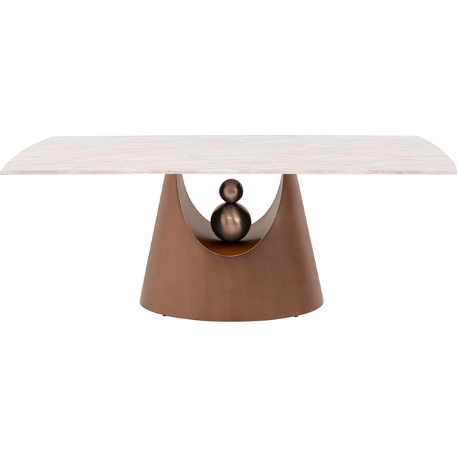 Table en marbre et acier, GERALDO Couleur beige <span itemprop=