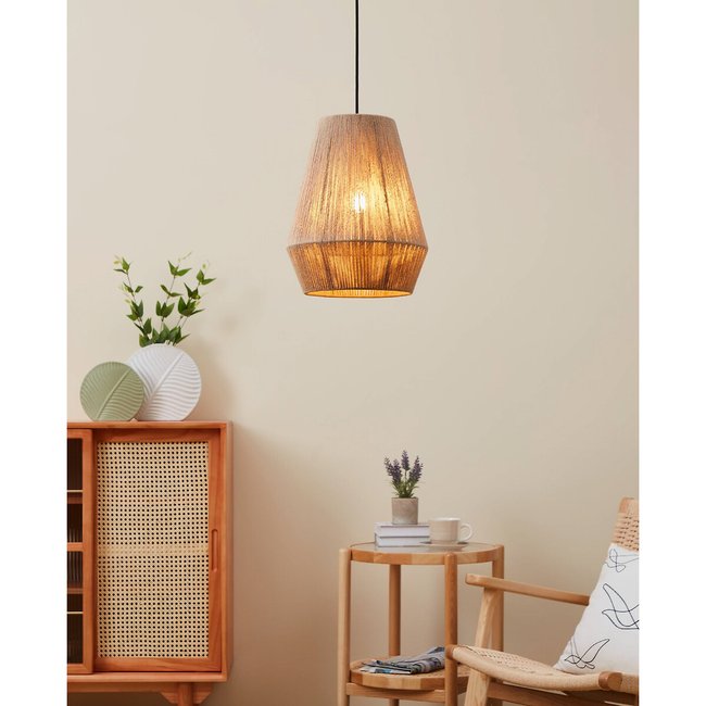 Candeeiro de teto Alderney, EGLO preto/natural <span itemprop=