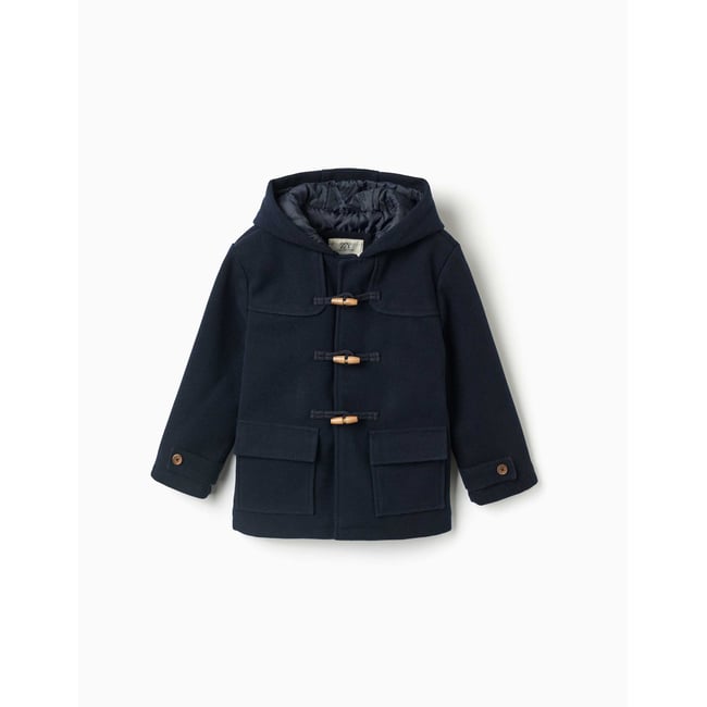 Manteau à effet laine avec poches B&S marrón <span itemprop=