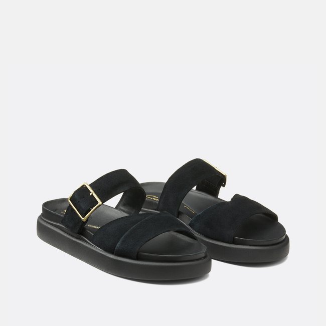 Aristella Leather Mules, black, CLARKS