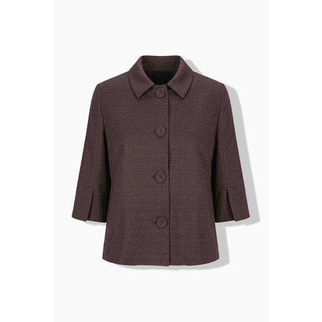 Veste coupe évasée acajou <span itemprop=