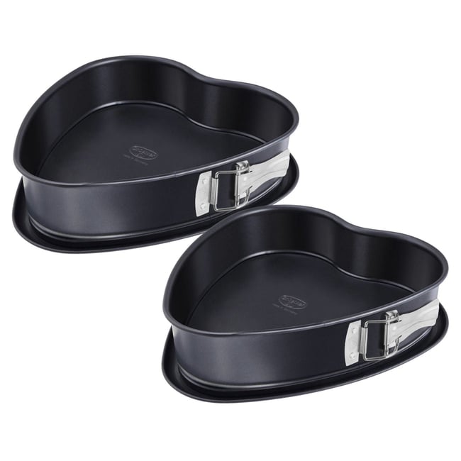 Lot de 2 moules à charnière 25/27 cm en acier TRADITION noir <span itemprop=