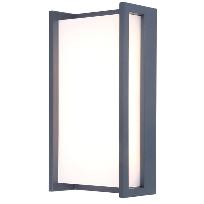 Applique murale d'extérieur sur secteur QUBO GREY aluminium LED blanc chaud H22cm Couleur dark grey <span itemprop=