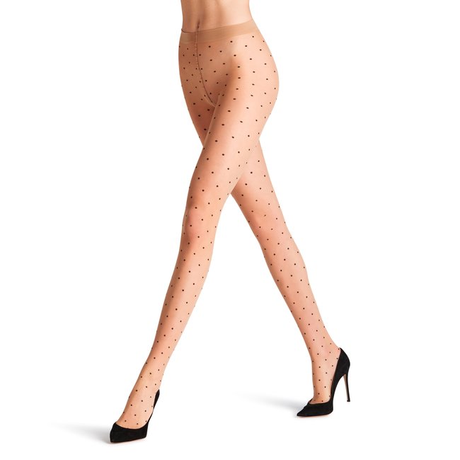 Collant Dot Bicolor 15 Fibre artificielle Transparent beige <span itemprop=