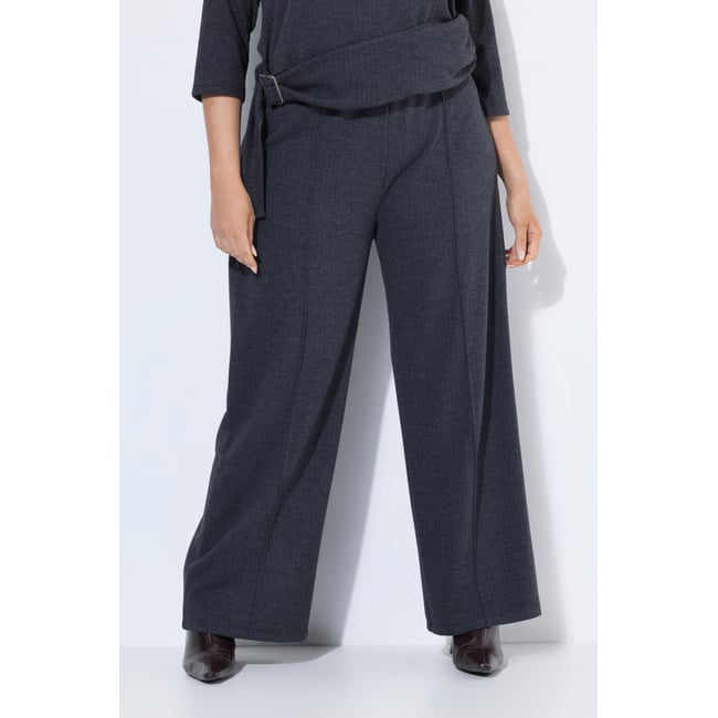 Pantalon Rose, motif à chevrons chiné anthracite <span itemprop=