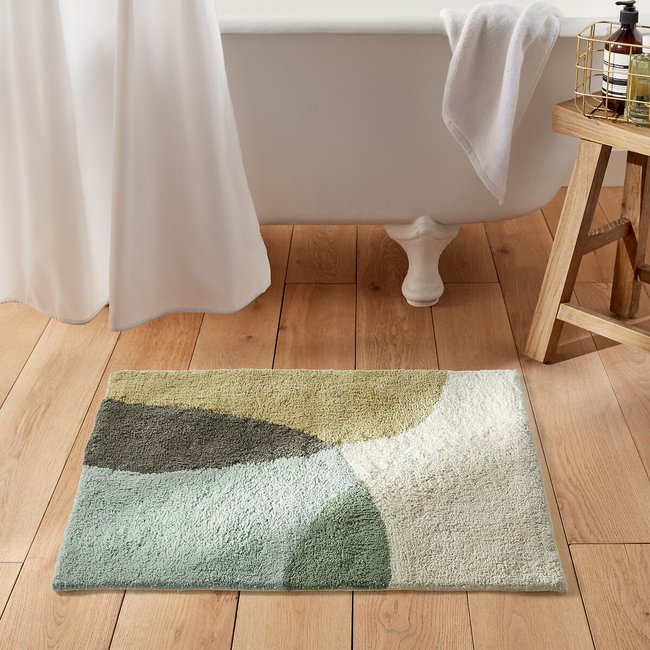 Getufteter Badezimmerteppich Urbana (1400 g/m²) grün / beige <span itemprop=