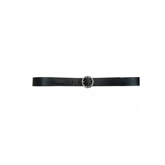 Ceinture balsa femme en cuir noir à boucle ronde BALSA noir <span itemprop=