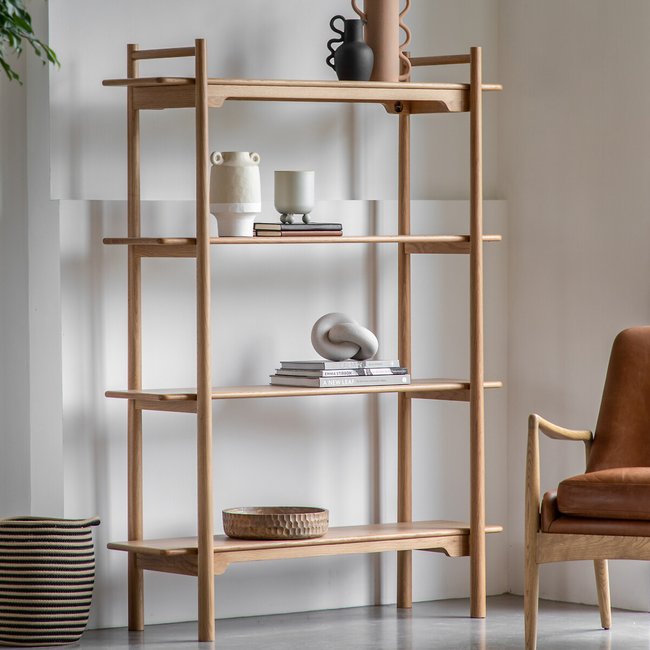 Uttara Scandi Oak Open Shelving Display Unit, natural oak, ÉDITÉ