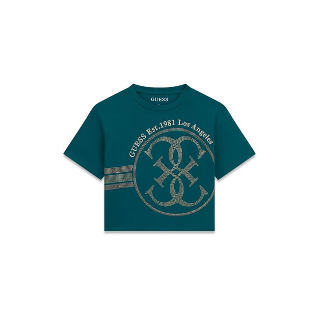 T-Shirt Avec Logo En Strass vert <span itemprop=