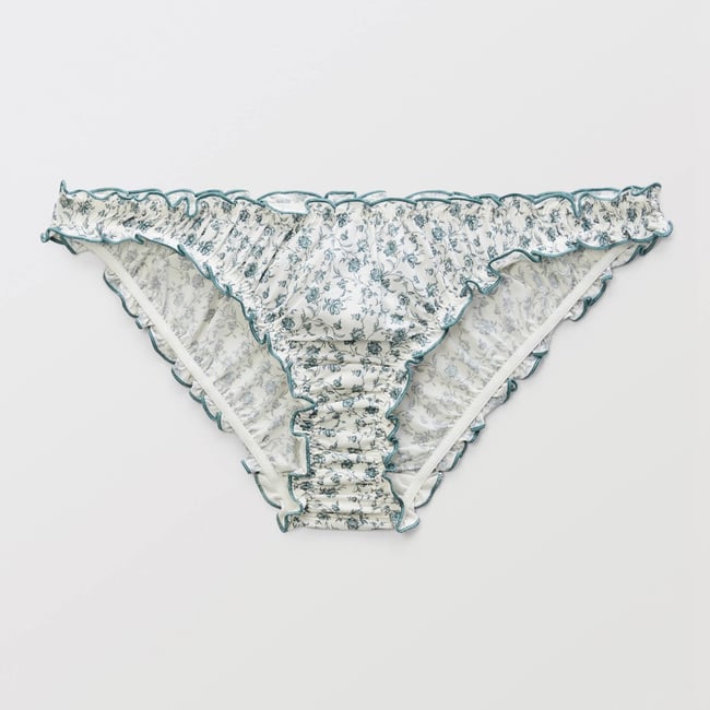 Culotte froufrou ZOE en microfibre imprimée ecru <span itemprop=