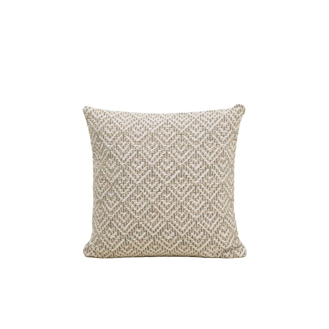 housse de coussin en Jacquard au motif géométrique texturé EREBUS ivoire et grisé <span itemprop=