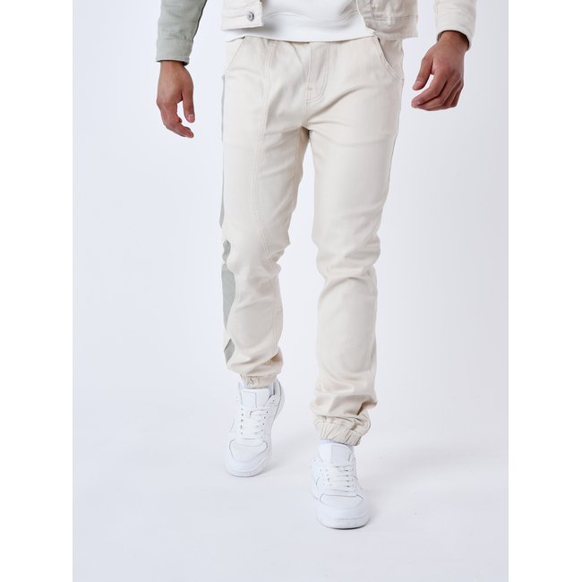 Jogg Jean bicolore ivoire / vert d'eau <span itemprop=