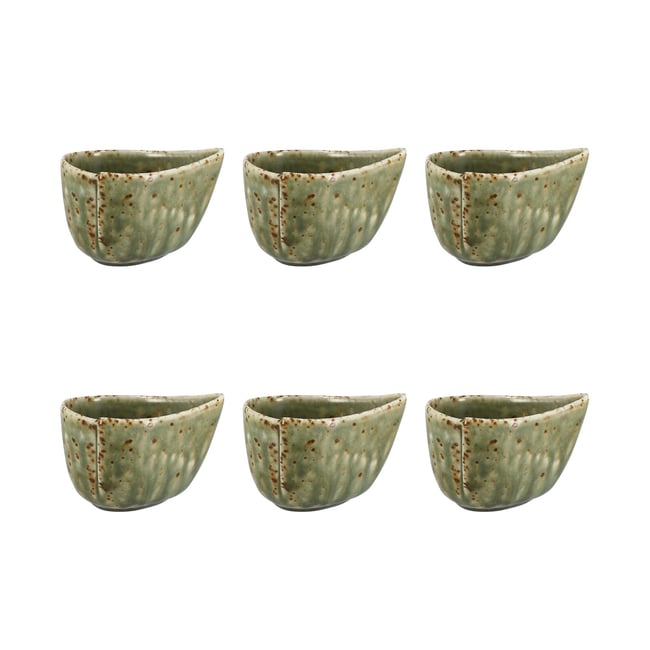 Lot de 6 saucières 10cl en porcelaine, SIGMA Couleur vert <span itemprop=