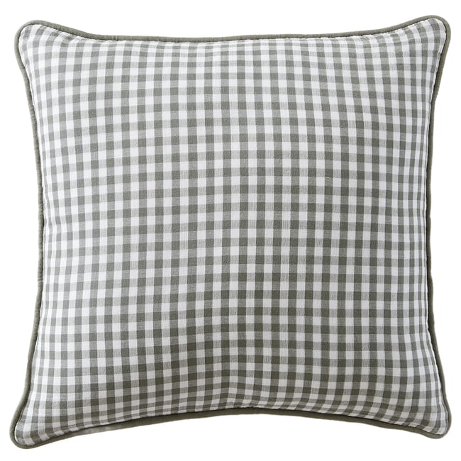 Coussin carré déhoussable 45x45 cm Gaze de Coton Vickie Romarin romarin <span itemprop=