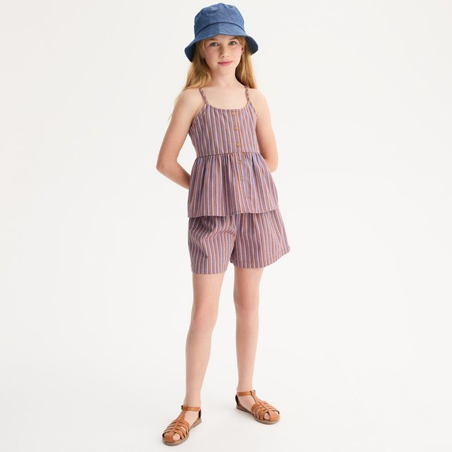 Striped 2-Piece Bikini Top with Straps and Shorts Set striped LA REDOUTE COLLECTIONS