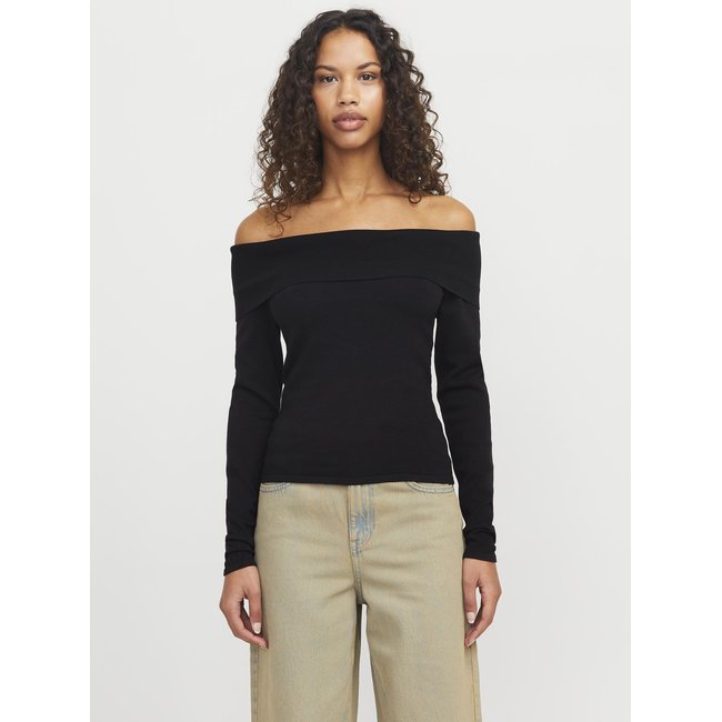 JXREMI Pull en maille Pull en maille noire - black <span itemprop=