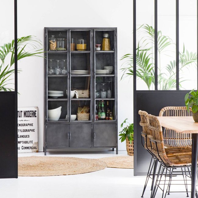 Vaisselier en métal  LOCKER Couleur gris <span itemprop=