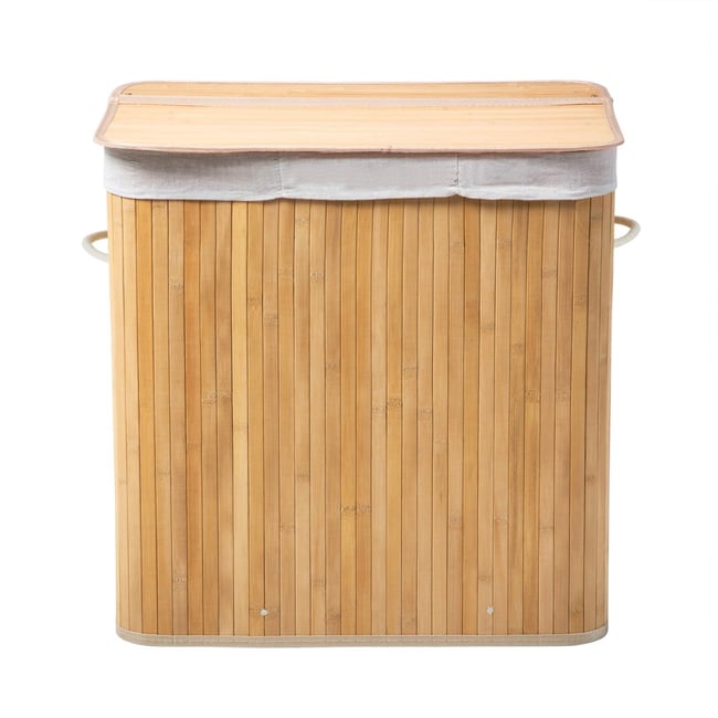 Panier à linge en bambou 150L - YSA Couleur bois clair <span itemprop=