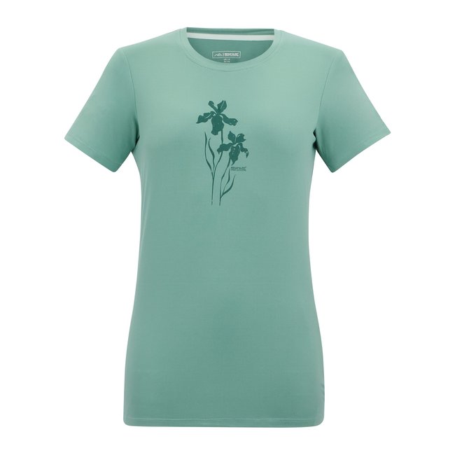 T-shirt motif/style fleurs FINGAL pastel turquoise <span itemprop=