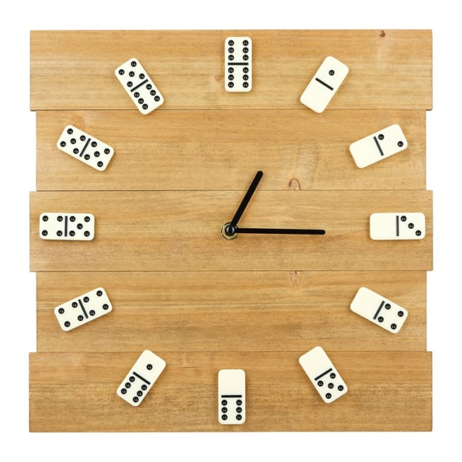Horloge Domino Noire Et Beige Diam 30 Couleur v002235 <span itemprop=