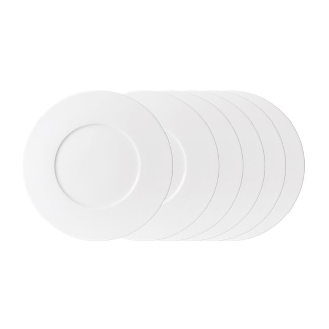 Assiette plate Zen 27 cm (lot de 6) Couleur blanc <span itemprop=