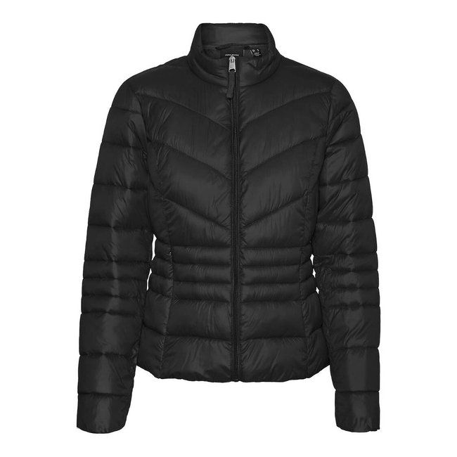 Chaqueta corta acolchada, cuello alto negro <span itemprop=