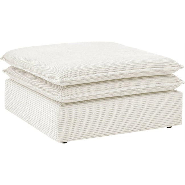 Pouf carré capitonné en tissu côtelé - RECOLLECTION