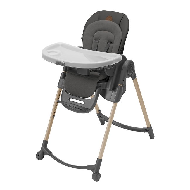Chaise haute évolutive Minla, de la naissance à 14 ans gris foncé <span itemprop=