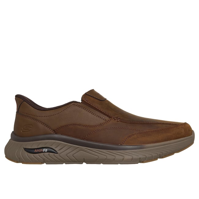 Arch Fit Crosser Oak Slip-Ins Trainers, dark brown, SKECHERS