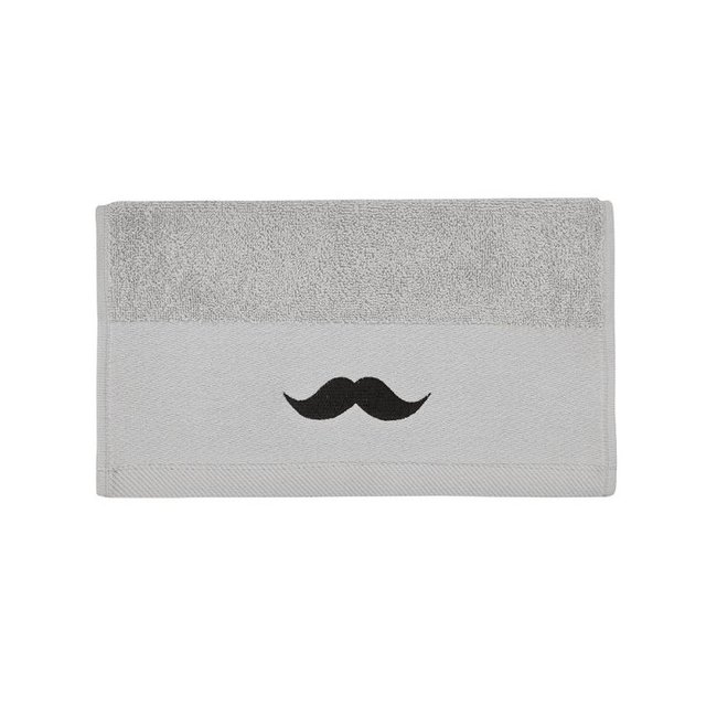 Lot de 3 serviettes invité MONSIEUR gris cendré <span itemprop=