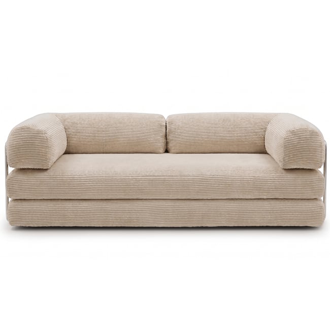Canapé convertible compressé 3 places en velours côtelé - BUDDY - HOMIFAB