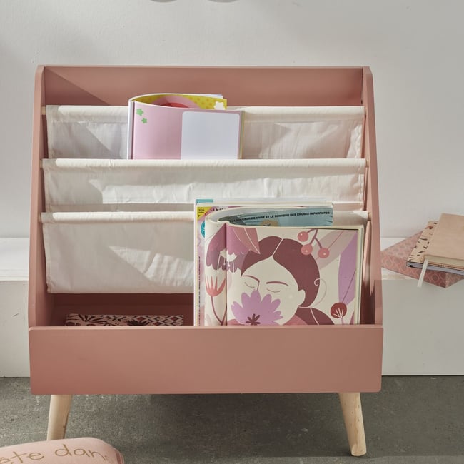 Bibliothèque/étagère Furinno Lova - 3 Rangements Livres, 2 étagères Ouvertes, Couleur Rose - Dimensions 62,41 X 94,01 X 24 Cm - 3