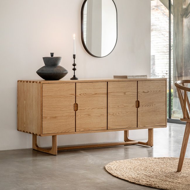 Fallon Oak 4 Door Sideboard, oak, SO'HOME