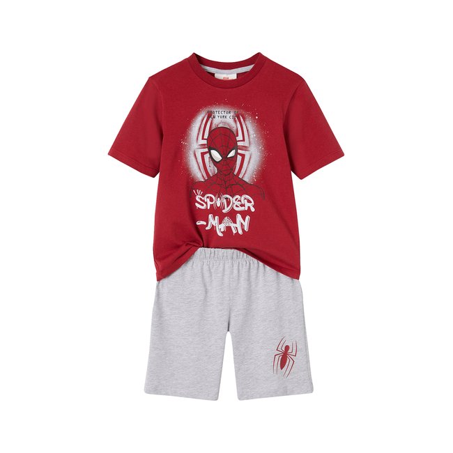 Pyjashort Spider-Man GA rouge/gris chiné <span itemprop=