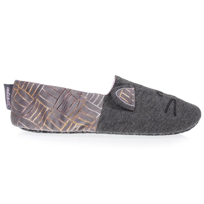 Chaussons extra-light en jersey et semelle à picots antidérapants gris <span itemprop=
