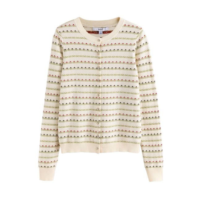 Cardigan ras du cou en coton majoritaire doux - NEXT