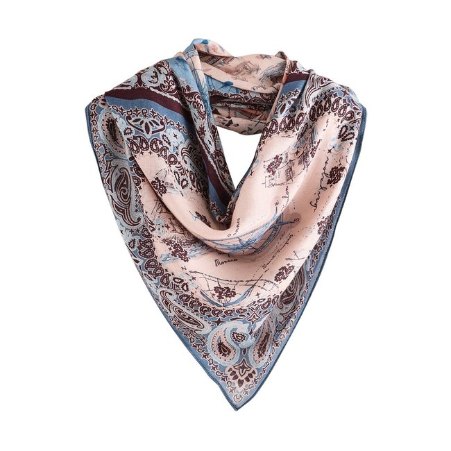 Foulard carré carte imprimée <span itemprop=