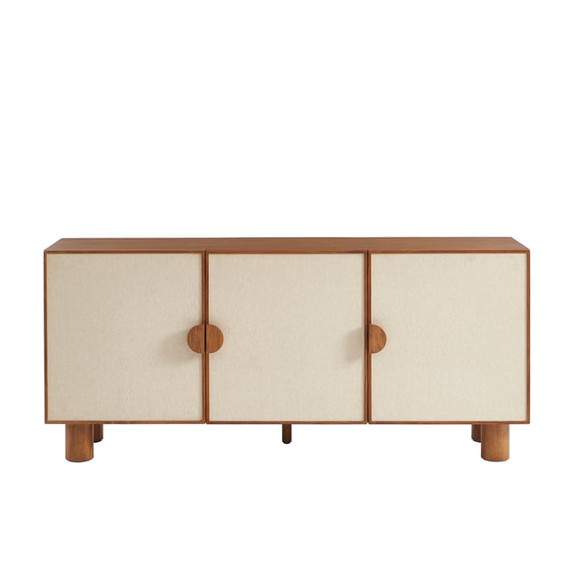 Buffet 3 portes en tissu GASTON Couleur frêne <span itemprop=