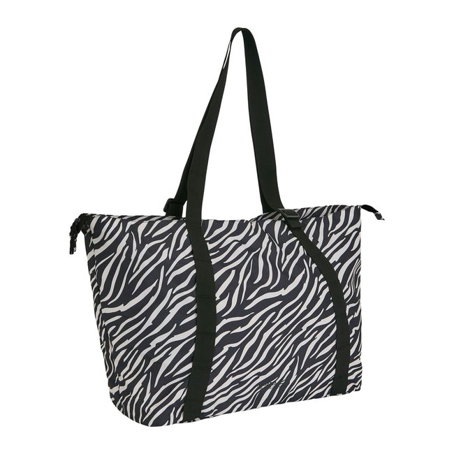 Tote bag motif/style imprimé zèbre BOULDER noir <span itemprop=