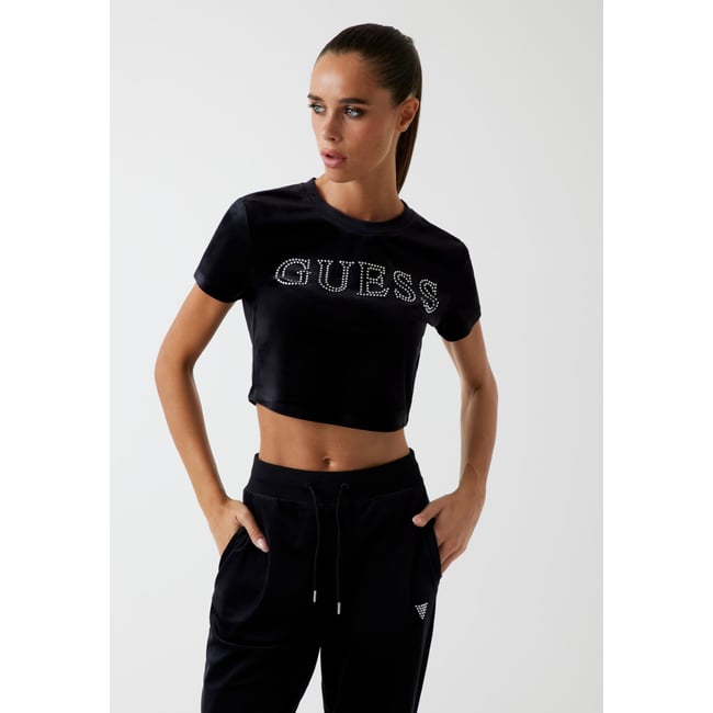 T-Shirt Crop Velours - GUESS