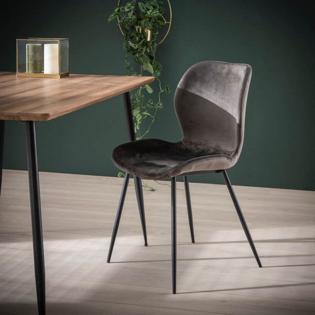 Chaise en velours vert style contemporain pieds métal MELBOURNE (lot de 2) - PIER IMPORT