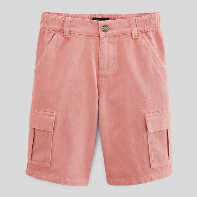 Bermuda cargo surteint élastiqué en coton BIO GOTS blossom <span itemprop=